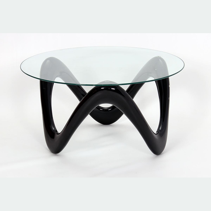 Lamar Glass Top Coffee Table Available In Black, White, Or Red - Click Image to Close